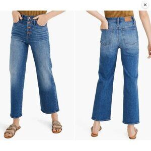 Madewell Button Fly Slim Wide Leg Crop Jeans Size 27 #2071